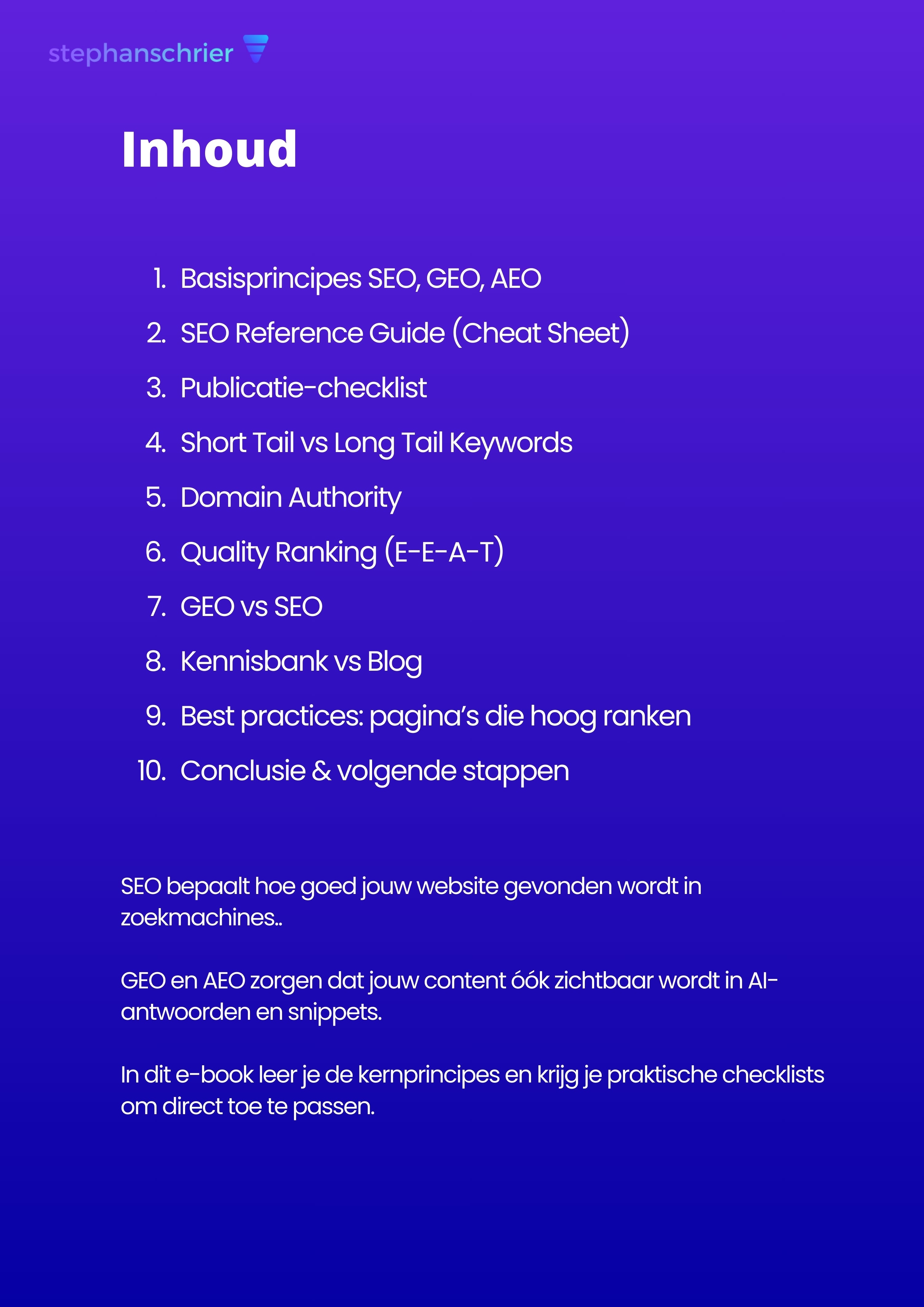 SEO Praktijkgids voor Nederland en Belgie