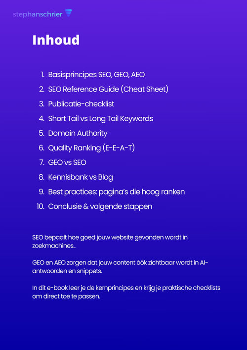 SEO Praktijkgids voor Nederland en Belgie